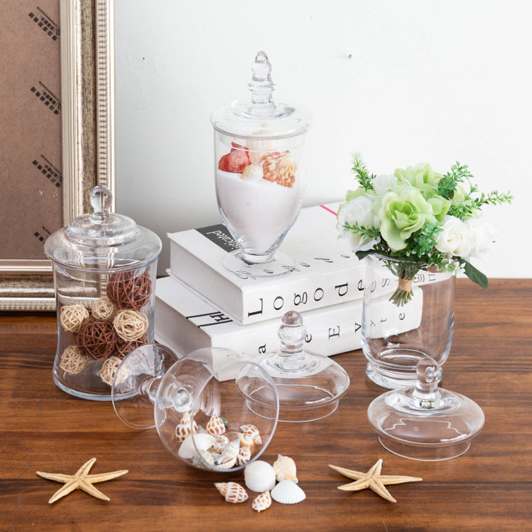 Astoria Grand Hillegier 4 Piece Glass Bathroom Storage Container